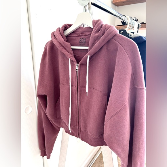 Urban Outfitters BDG Leah Cropped Zip-Front Hoodie Sweatshirt - Picture 3 of 4